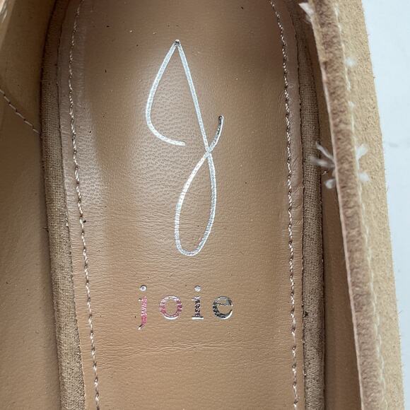 Joie Wevenly Beige Tan Suede Loafer Platform Heels Size 7.5 - Picture 15 of 16
